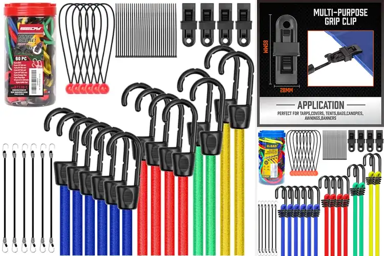 Detailed view of 10 Best Assorted Bungee Cord Set for Versatility – Durable Hooks