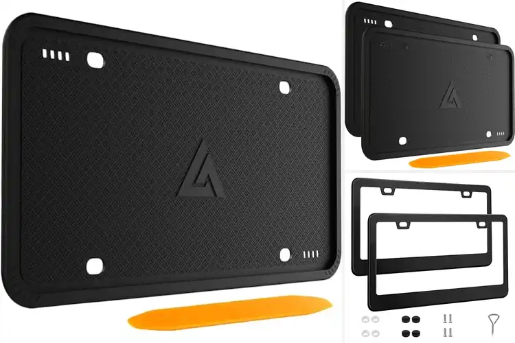Detailed view of Best Damage Preventing License Plate Frames